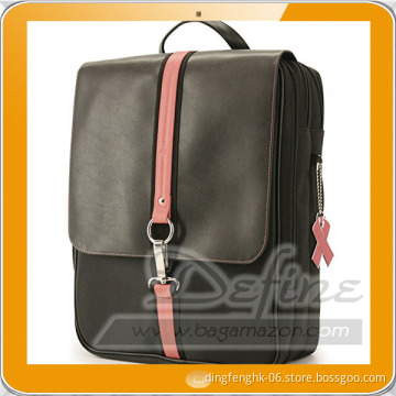 Black Leather Laptop Backpacks With Removable accessory